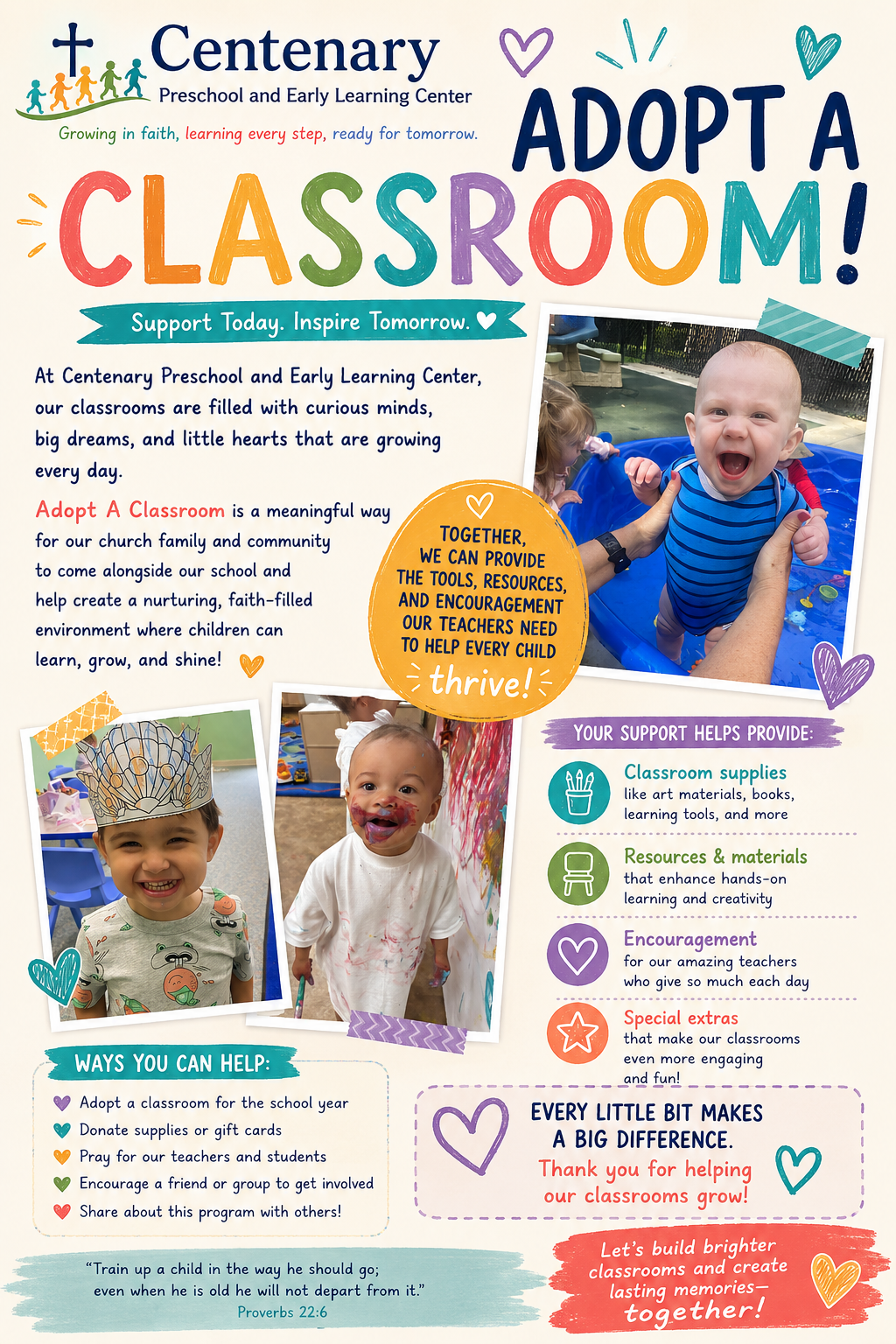 Adopt a classroom small flyer